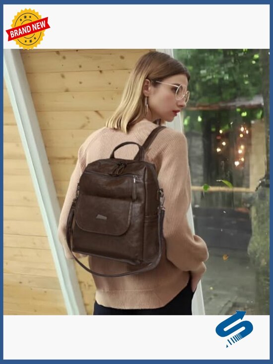 Synthetic Leather Fashion Backpack Purse for Women Travel Daypack